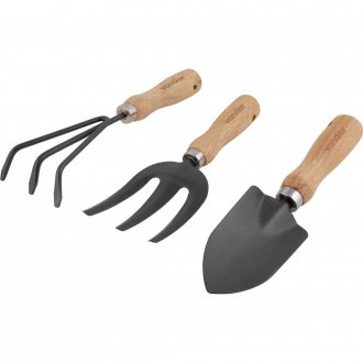Conjunto para jardim com 3 pe�as, cabo em madeira, VONDER