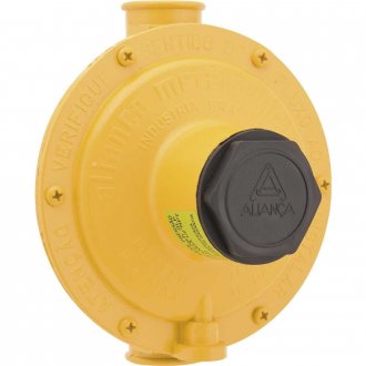 Regulador de g�s industrial, amarelo, sem man�metro, 76511, ALIAN�A