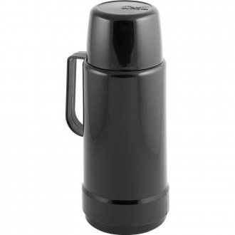 Garrafa t�rmica GLT rolha, 1 litro, preta, INVICTA
