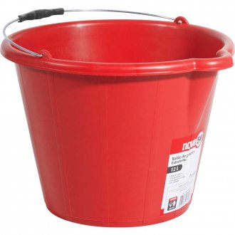 Balde de pl�stico extraforte, 12 litros, vermelho, NOVE54