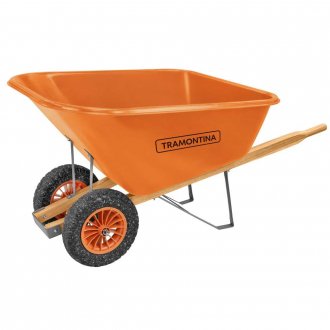 Carrinho de m�o com ca�amba pl�stica extrafunda, 200 L, 2 rodas maci�as, 77721221   TRAMONTINA
