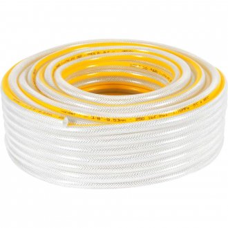 Mangueira PVC cristal tran�ada, multiuso, 250 libras, 3/8
