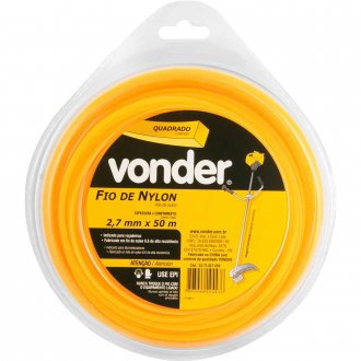 Fio de nylon, 2,7 mm x 50 m, quadrado, VONDER