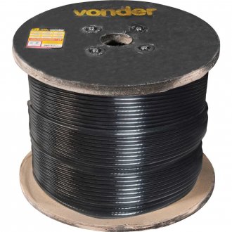 Cabo de a�o plastificado preto, alma de fibra, 4,76 mm - 3/16