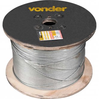 Cabo de a�o com alma de a�o, galvanizado, 6 mm, 18 x 7, VONDER
