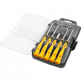 Jogo de bits/ponteiras e ganchos, com 17 pe�as, VONDER