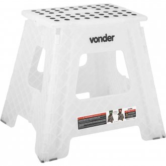 Banqueta pl�stica dobr�vel, transparente, altura 360 mm, VONDER