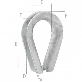 Anilha/sapatilho para cabo de a�o, 4,76 mm - 3/16