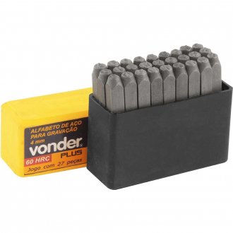 Alfabeto/pun��o de a�o para grava��o, 4 mm, VONDER PLUS