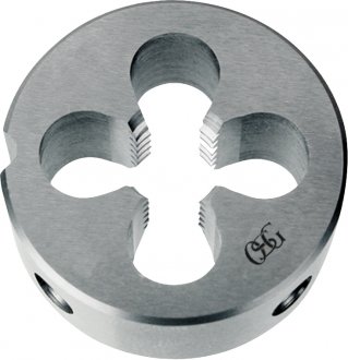 Cossinete com rosca MF, 10 mm x 1,00 mm, a�o r�pido (HSS), DIN 223-B 105/9C, OSG