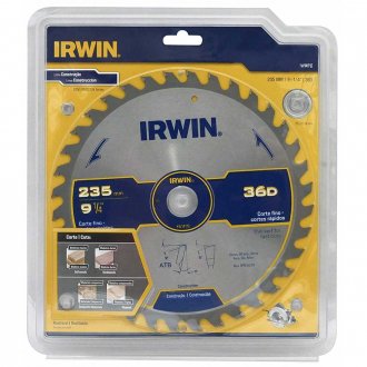 L�mina de serra circular com dentes de metal duro, 235 mm x 25 mm, 36 dentes, IW14112 IRWIN