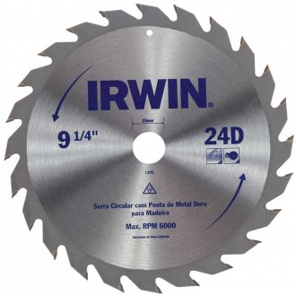 L�mina de serra circular com dentes de metal duro, 235 mm x 25 mm, 48 dentes, IW14113 IRWIN
