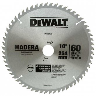 L�mina de serra circular com dentes de metal duro/v�dea, 254 mm x30 mm, 60 dentes, DEWALT