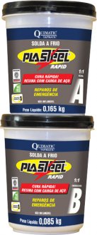 Massa ep�xi curada com poliamidas, plasteel 1:1 massa r�pida, 250 g, QUIMATIC