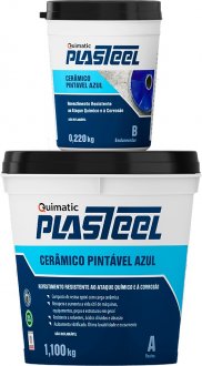 Revestimento cer�mico bi-componente, plasteel cer�mico azul, 1,32 kg, PC2 QUIMATIC