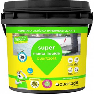 Manta l�quida impermeabilizante, 12 kg, cinza, SUPER MANTA LIQUIDA QUARTZOLIT