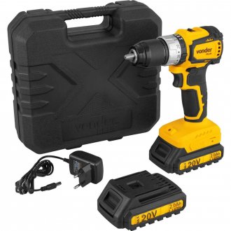 Parafusadeira/furadeira de impacto a bateria, 20 V, fonte de carregamento bivolt autom�tica, PFV 212CIB VONDER PLUS