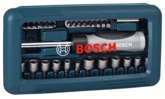 Jogo de bits e soquetes, com 46 pe�as, 2607017399-000, BOSCH