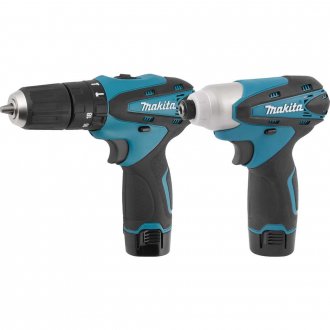 Conjunto parafusadeira/furadeira de impacto, com 2 baterias 12 V, carregador e maleta, DK1493 MAKITA