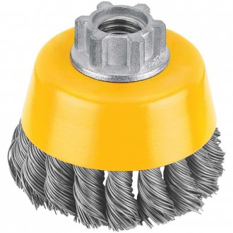 Escova copo em a�o tran�ado, 75 mm, M14, fio 0,5 mm, 14.000 rpm, DW4910M, DEWALT