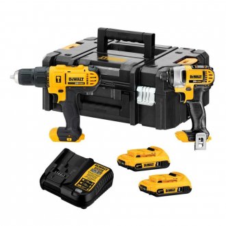 Conjunto de parafusadeira / furadeira DCD776, chave de impacto DCF885, a bateria de l�tio 20 V, com caixa tstak, referencia DCK222D2T-BR, DEWALT