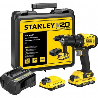 Parafusadeira/furadeira a bateria, 20 V MAX - 2 Ah, carregador bivolt, SCD701D2K-BR STANLEY