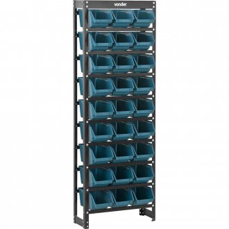 Estante met�lica, com gaveteiros modelo pr�tico azul, 27/5 VONDER
