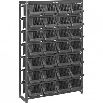Estante met�lica, com gaveteiros modelo pr�tico preto, 28/7 VONDER