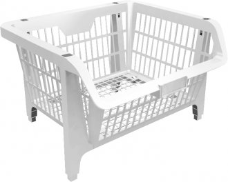 Cesto expositor empilh�vel branco, 42502, PRESTO