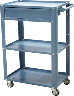 Carro para ferramentas, 60 cm x 40 cm x 89,8 cm, aberto, com 1 gaveta e 1 prateleira de regulagem, 75 kgf, azul, NC-1, NOCRAM