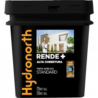 Tinta acr�lica fosca, 18 litros, cor palha, Rende + Alta Cobertura Standard, HYDRONORTH