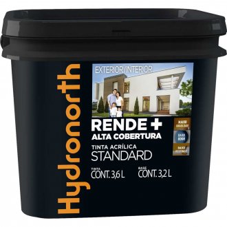 Tinta acr�lica fosca, 3,6 litros, cor elefante, Rende + Alta Cobertura Standard, HYDRONORTH