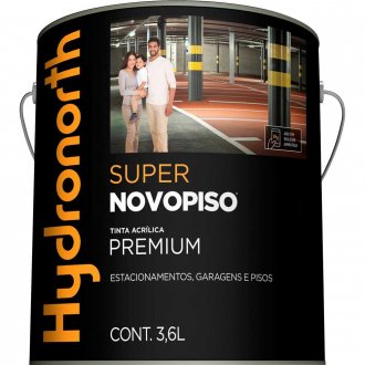 Tinta acr�lica para piso, semibrilho, grafite, 3,6 litros, 7445, HYDRONORTH