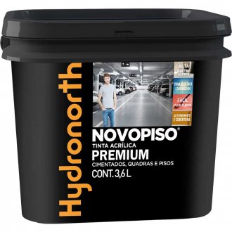 Tinta acr�lica para piso, fosco, cinza, 3,6 litros, 93287, HYDRONORTH