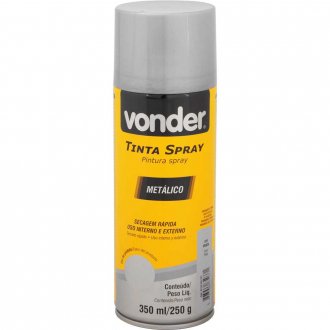 Tinta em spray met�lico, prata, 350 ml/250 g, VONDER