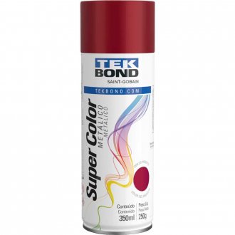 Tinta spray vermelho met�lico, 350 ml, TEKBOND