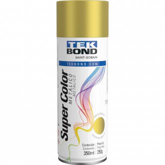Tinta spray dourado met�lico, 350 ml, TEKBOND