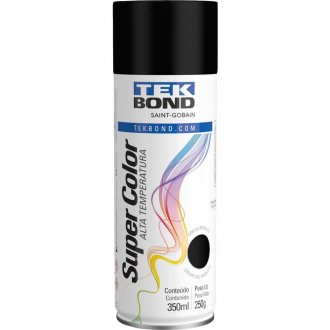 Tinta spray preto fosco alta temperatura, 350 ml, TEKBOND