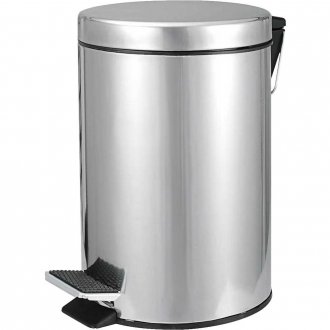 Lixeira redonda, 5 litros, inox, cinza, VONDER