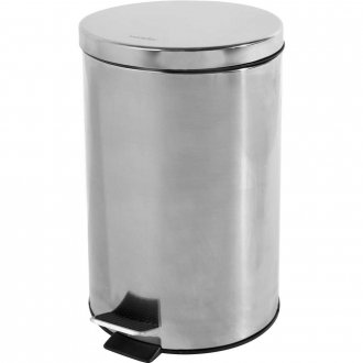 Lixeira redonda, 20 litros, inox, cinza, VONDER