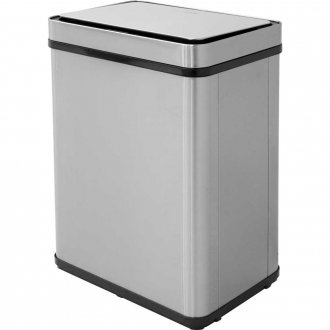 Lixeira retangular dupla com sensor de abertura, desmont�vel, 50 litros, inox, cinza, VONDER