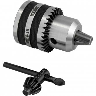 Mandril com chave, 1,0 mm - 16,0 mm, cone B18, VONDER