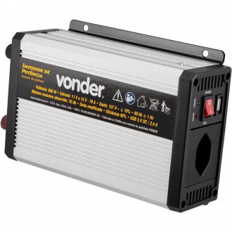 Inversor de pot�ncia 600 W, 12 V DC para 127 V~ VONDER