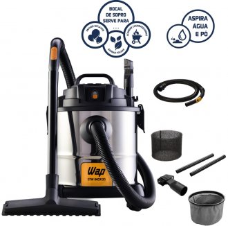 Aspirador de p� e l�quidos, 220 V~, 1.600 W, GTW Inox 20 WAP