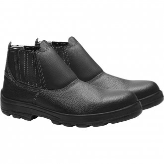 Botina de couro com el�stico, tamanho 36, preta, sem biqueira, 4098USES4600US U-SAFE