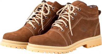Coturno de couro nobuck, com cadar�o, n� 37, marrom, solado de l�tex, Rato, 2027 CADORI