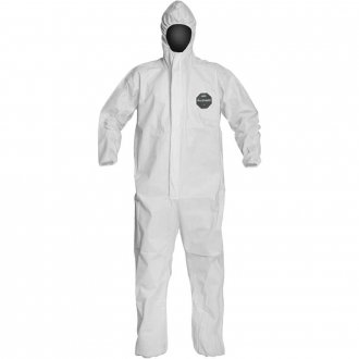 Macac�o com capuz para prote��o qu�mica, tamanho M, branco, ProShield 50, DUPONT