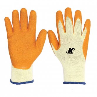Luva algod�o, palma latex, laranja, P 7, ORANGEFLEX ,02.08.1.1, KALIPSO