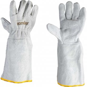 Luva de raspa 20 cm, com refor�o na palma, petroleira, VONDER