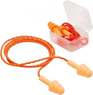 Protetor auditivo tipo plug, de silicone, com cord�o em poli�ster, HB004680573, 3M